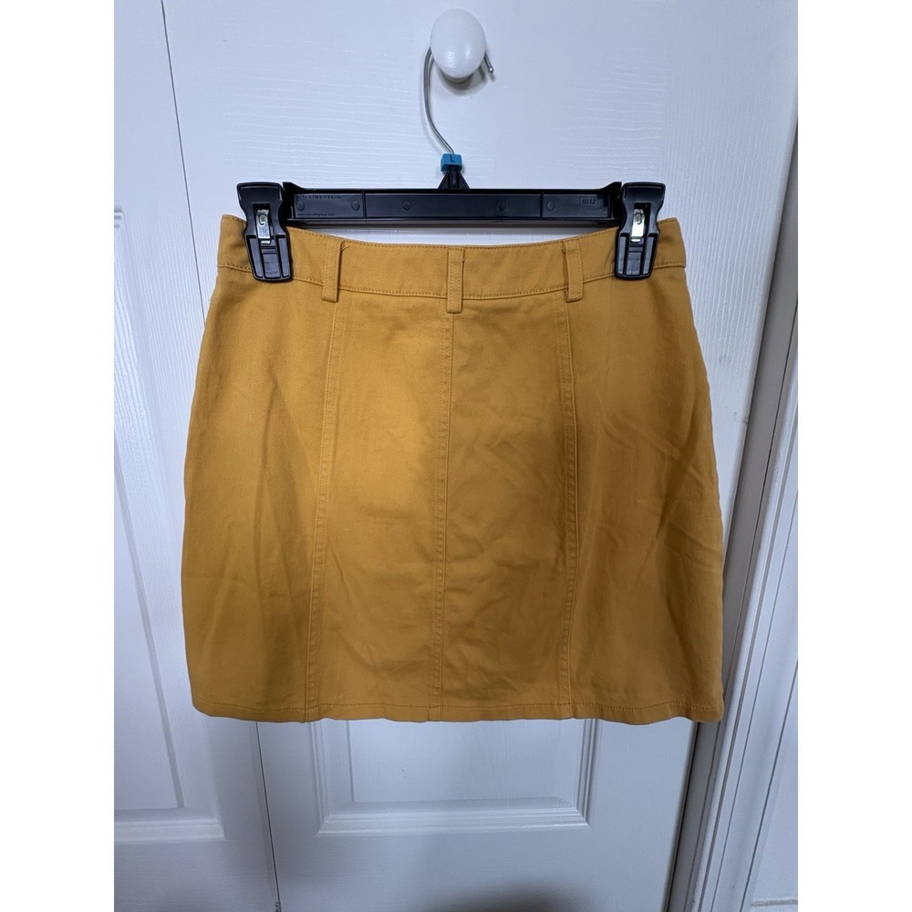 Forever 21 Women's 100% Cotton Corduroy Mustard Mini Skirt With Pockets Size M - Picture 4 of 4